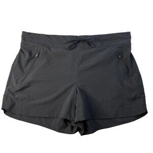 Athleta Athletic Shorts Women 16 Tall Black Pockets Draw String Workout Gym